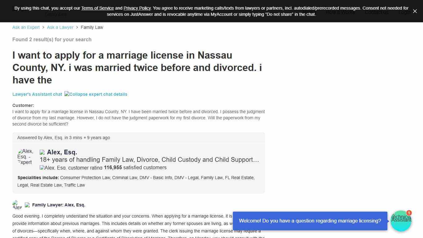 Nassau County Marriage License and Court Records Q&A JustAnswer