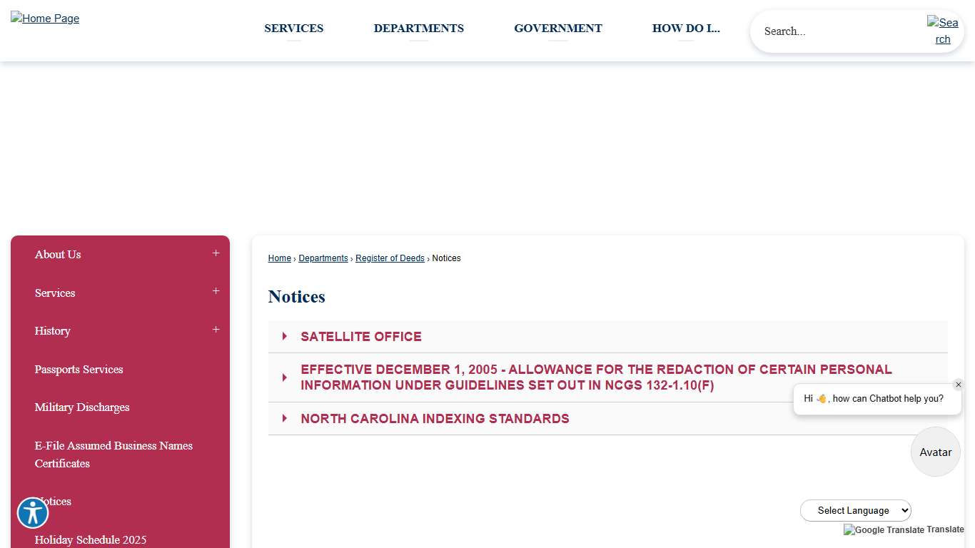 Notices New Hanover County, NC